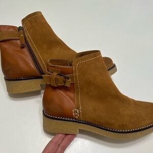 New Ming original carmel suede and leather Boots size 39-8.5